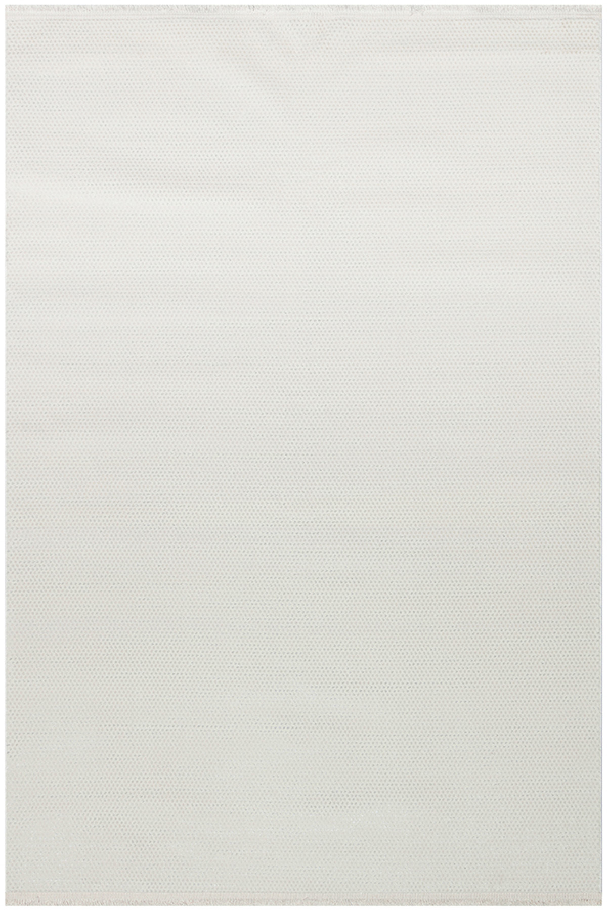 Nocturn White Anti-Slip Silvery Plain Pattern Cutting Paw Friendly Machine Washed Living Room Rug