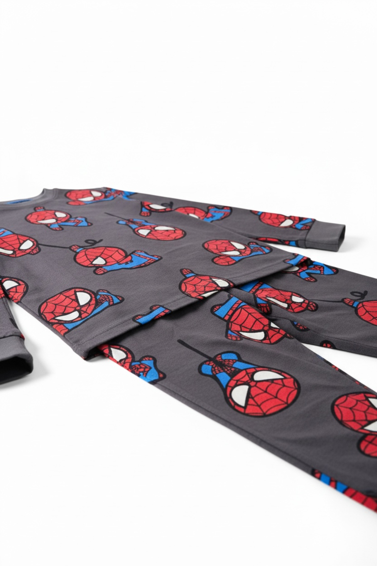 CQCQ Erkek Çocuk Süper Kahraman Baskılı Pijama Takımı Pamuk fotoğrafı 4 (önizleme)