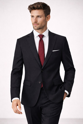 FABIO CASSEL Premium Erkek Takım Elbise Slim Fit Kareli Yünlü Kumaş