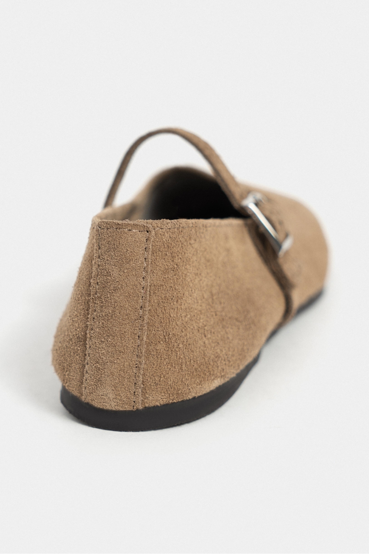 NİŞANTAŞI SHOES  Mono Rome Bej Hakiki Deri Toka Detay Düz Taban Kadın Babet - Görsel 9