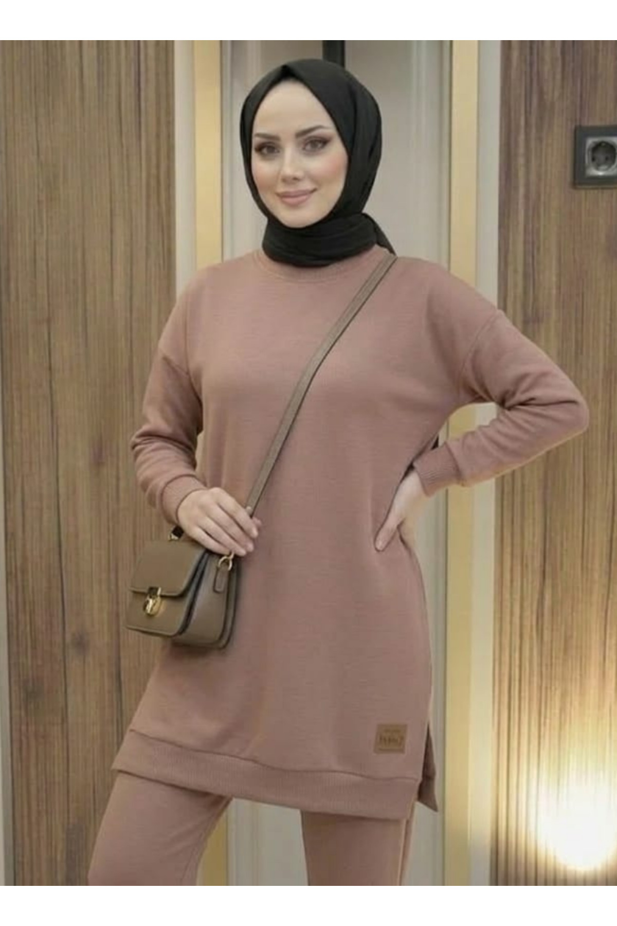 Bala Giyim  KADIN İKİ İPLİK TESETTÜR YIRTMAÇLI TUNİK - Görsel 3