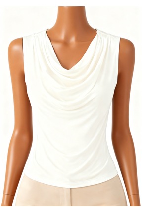 SPARKLE Beyaz degaje yaka bluz