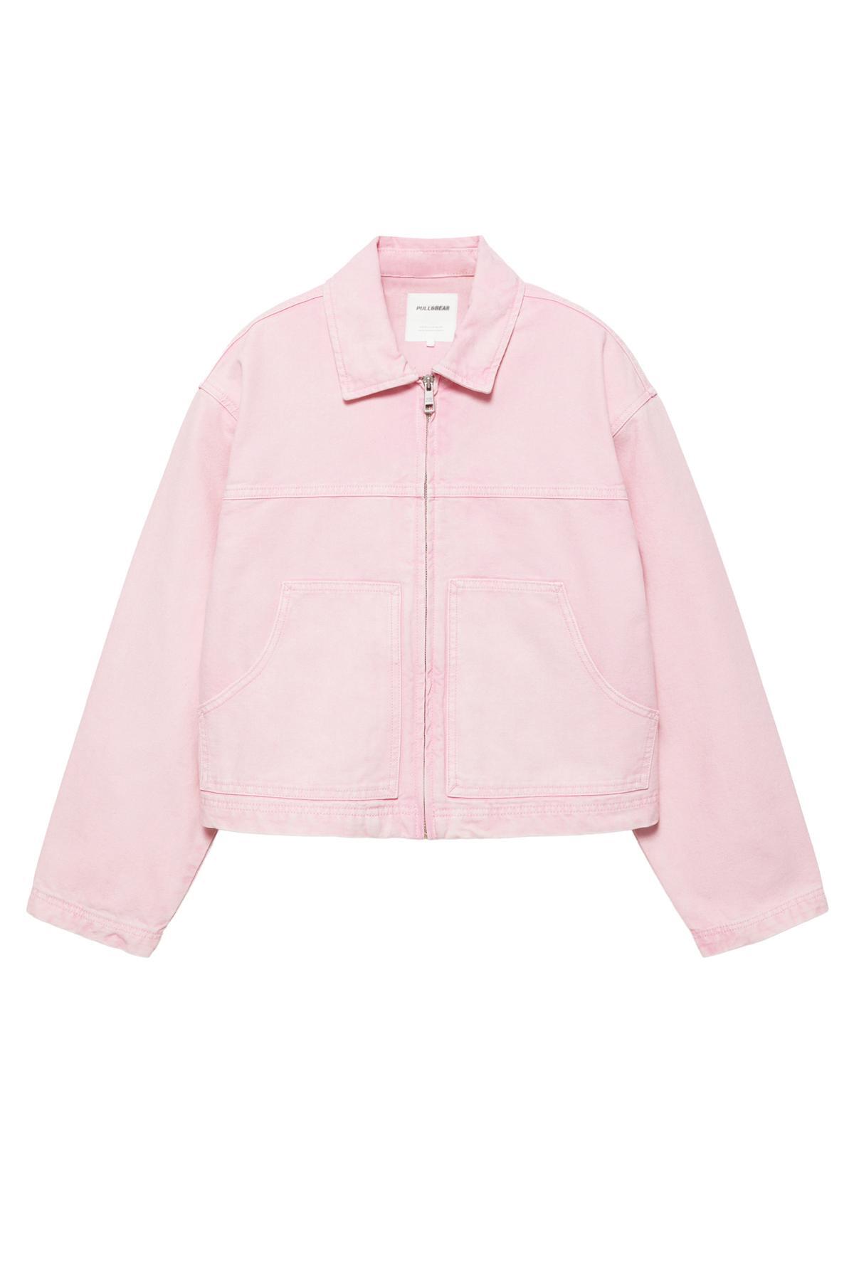 Pull & Bear  Pembe utility ceket - Görsel 4