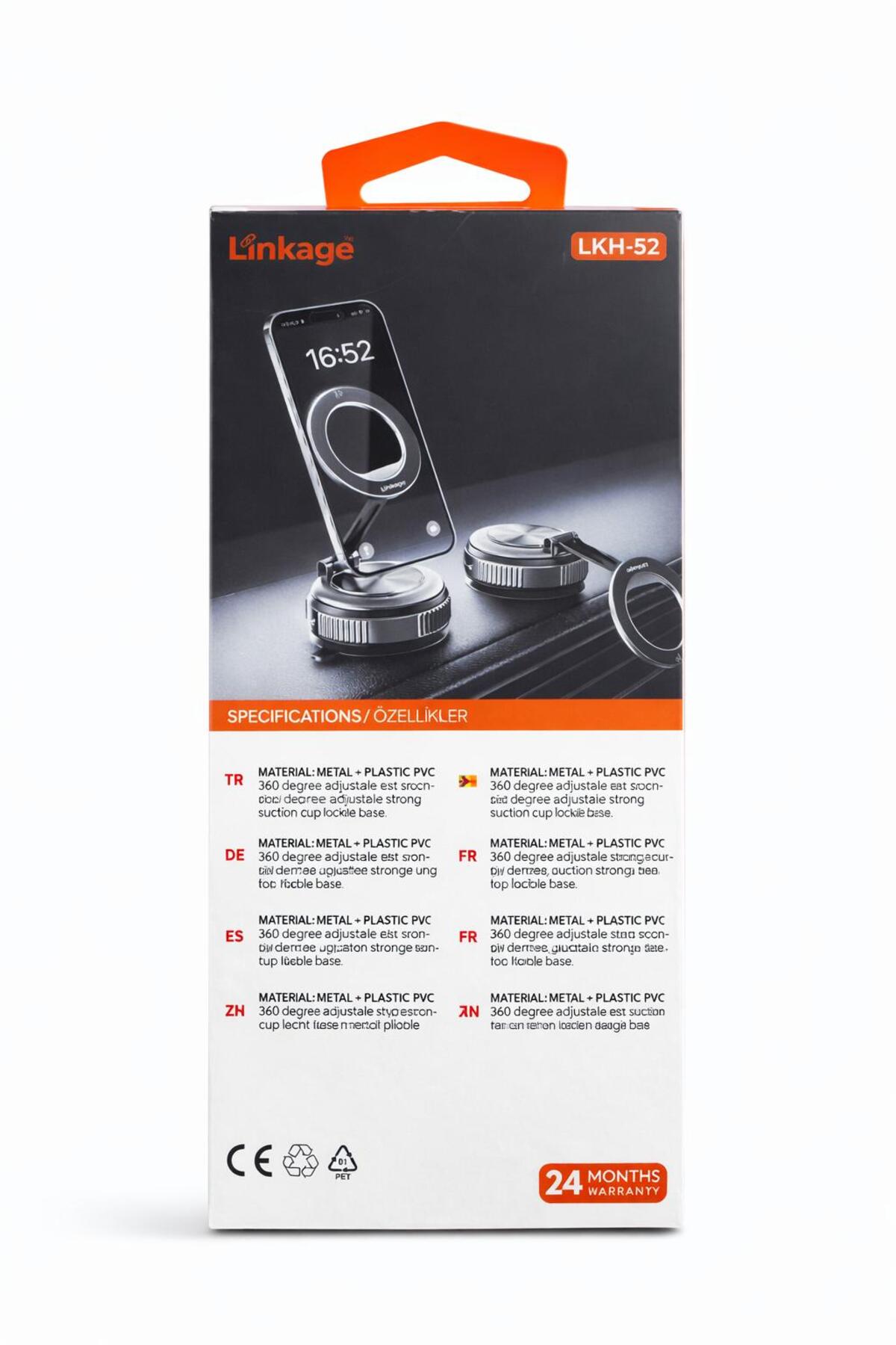 LKH-52 Magnetik 360° Ayarlanabilir Katlanabilir, Mıknatıslı Vakumlu Telefon Tutucu