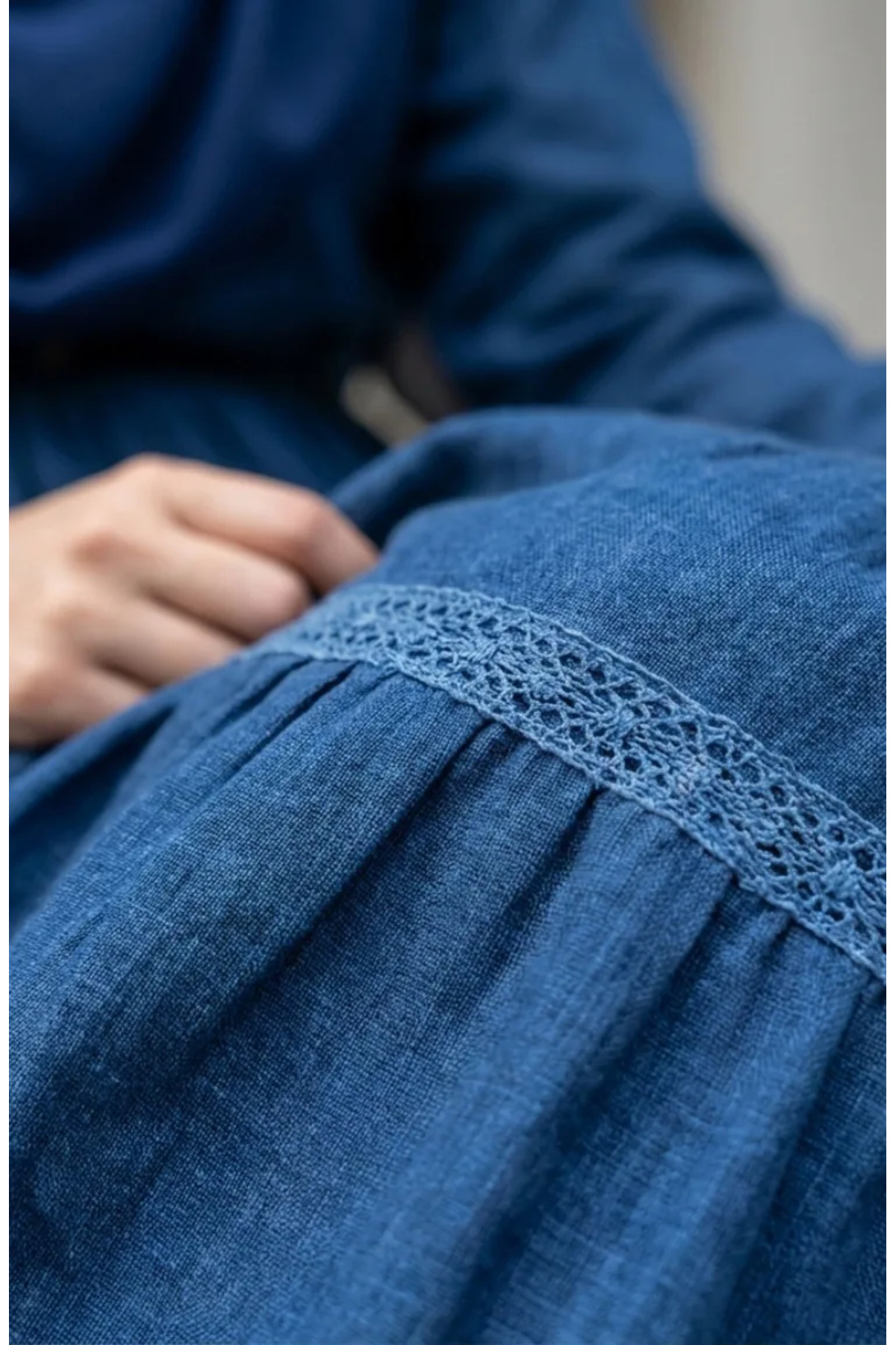 sefamerve  Otantik Etek Astarli 2017-03 İndigo - Görsel 8