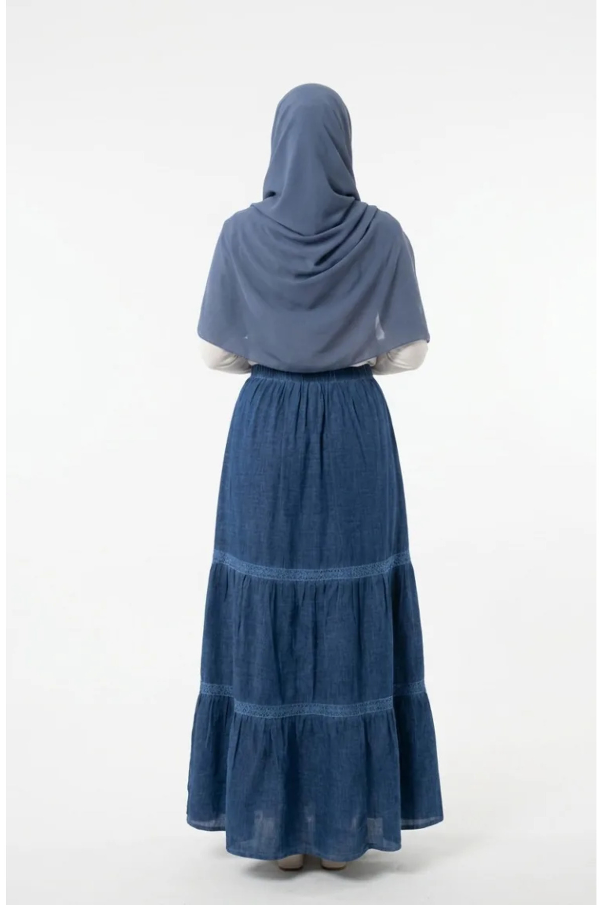 sefamerve  Otantik Etek Astarli 2017-03 İndigo - Görsel 5