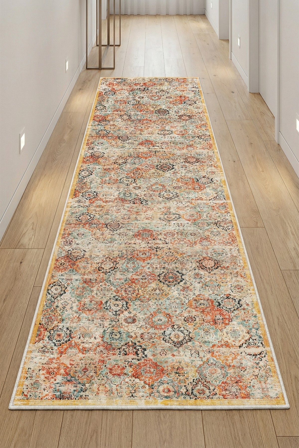 Colorful Carpet Runner Machine Washable Carpet Anti-Slip Base Carpet