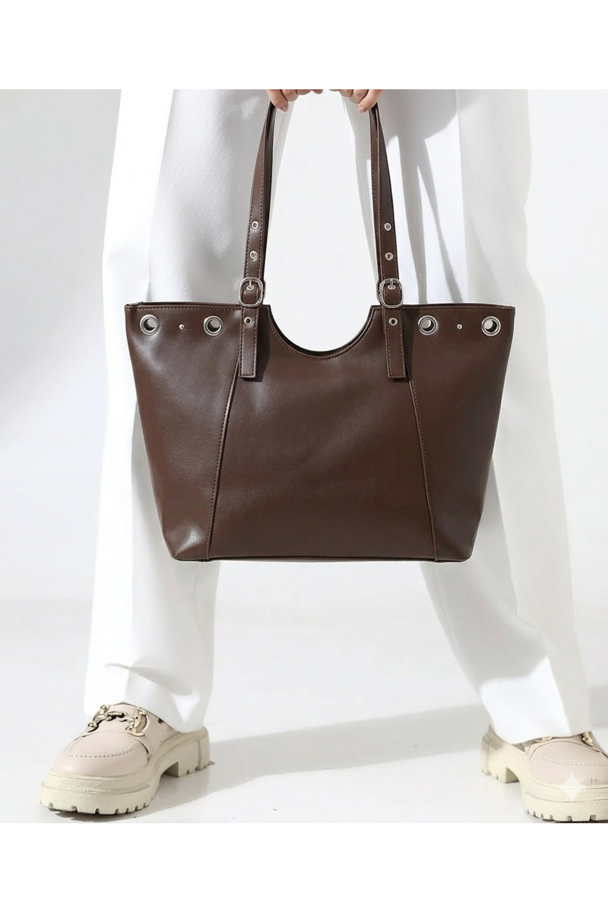 Pera Collection  Kahverengi Kadın Askılı Omuz ve El Çantası - Görsel 3