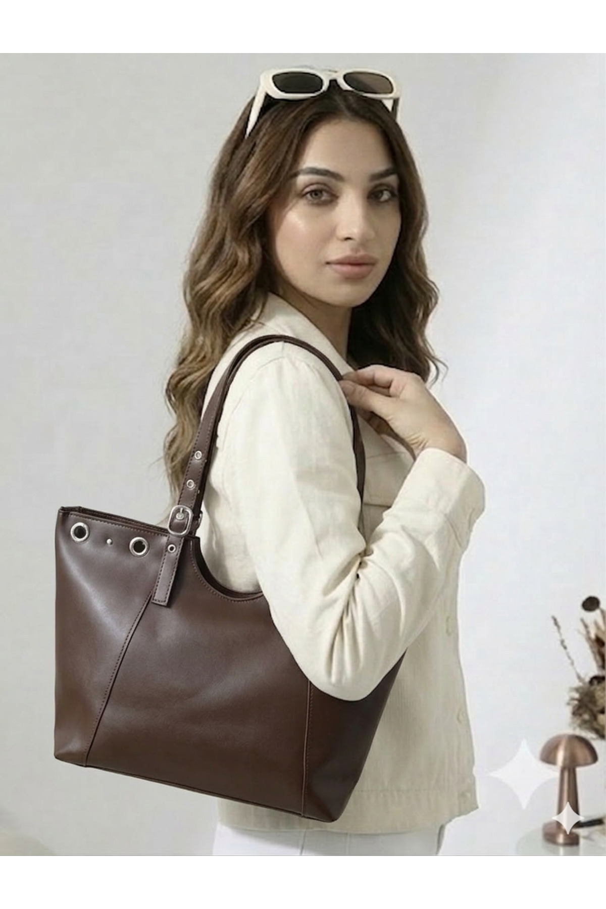 Pera Collection  Kahverengi Kadın Askılı Omuz ve El Çantası - Görsel 2