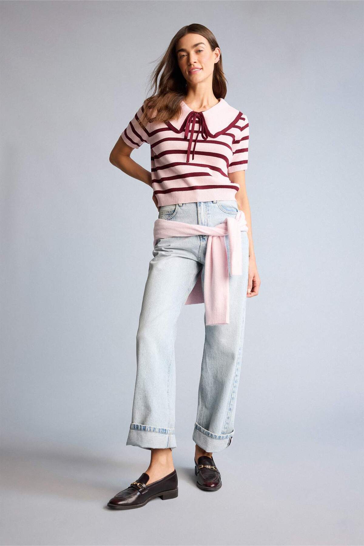 Defacto  Crop Top Büyük Yaka Kazak H6636AX26SP - Görsel 2