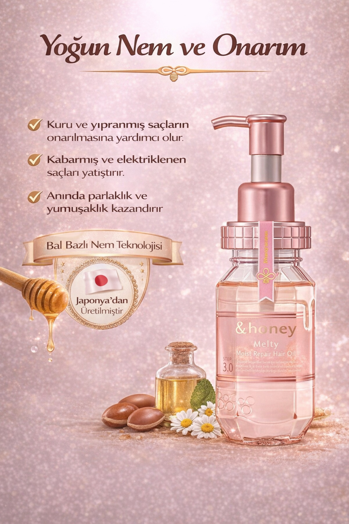 روغن موی ترمیم کننده Melty Moist 3.0، روغن مراقبت از مو، ۱۰۰ میلی لیتر | روغن موی مرطوب کننده و ترمیم کننده — MeltyOil — تصویر 2 از 5