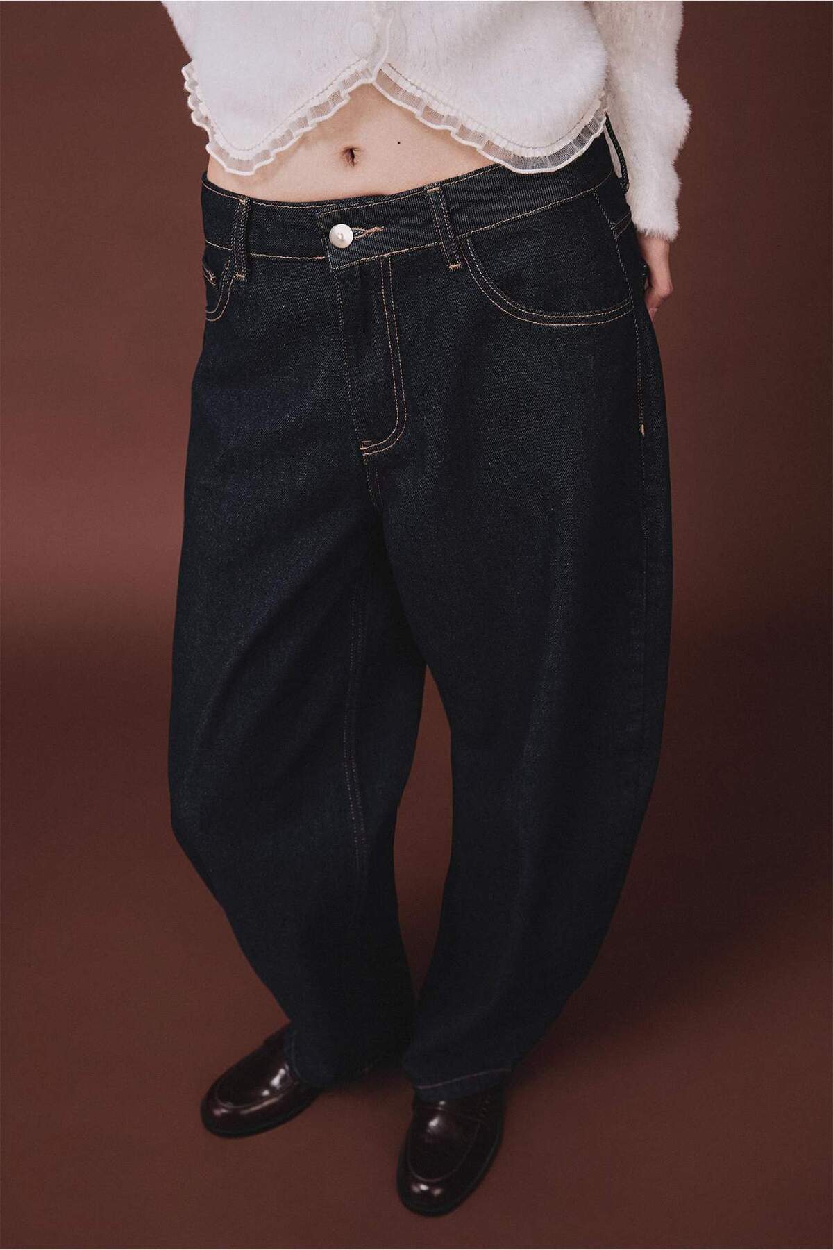 DeFacto %100 Pamuk Balloon Fit Jean Pantolon H3493AX26SP görsel 4