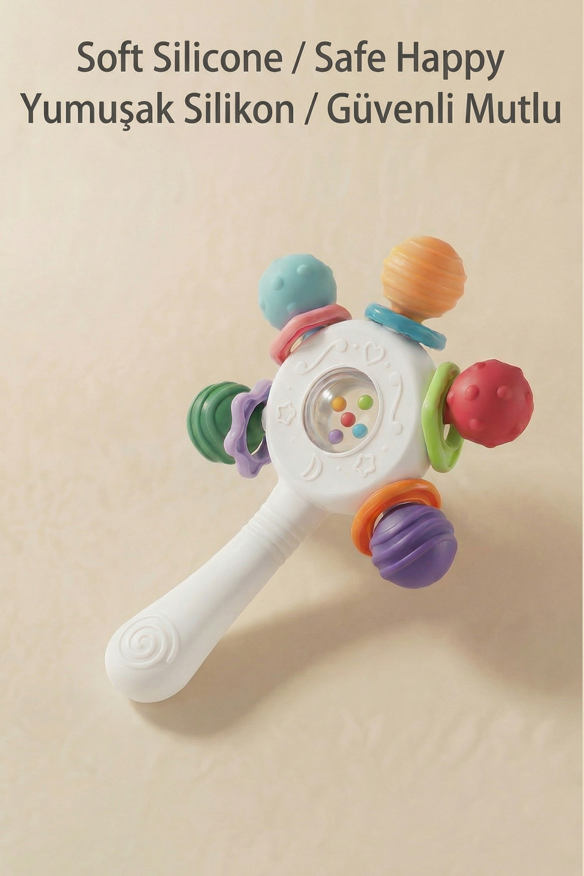 BBSKY Bebek Diş Kaşıyıcı Oyuncak , Montessori Duyusal Oyuncak, Silikon Dişlik, BPA İçermez fotoğrafı 6 (önizleme)