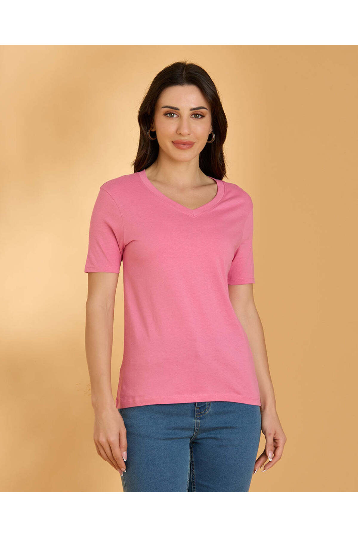 REDTAG Women Pink Printed T-Shirt