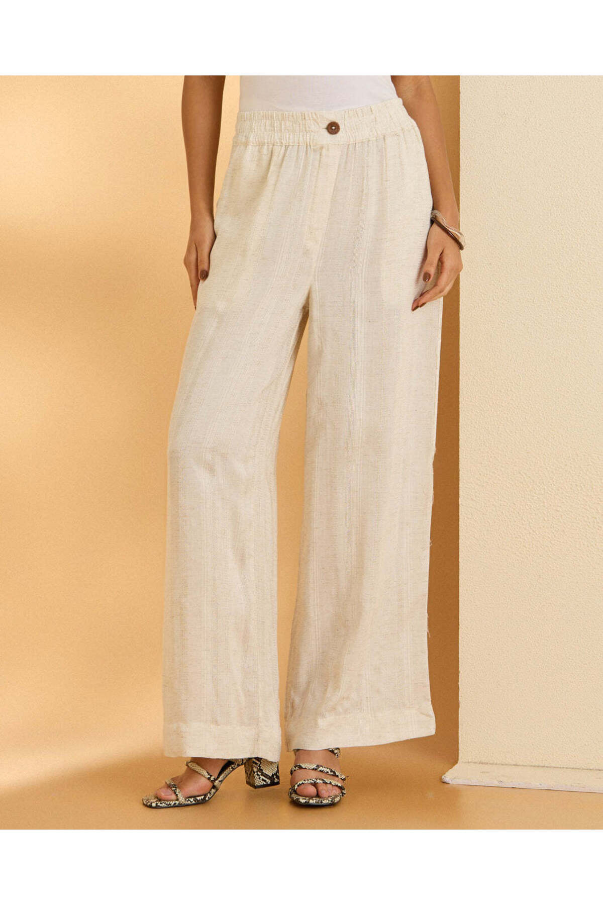 REDTAG Women White Wideleg Trouser