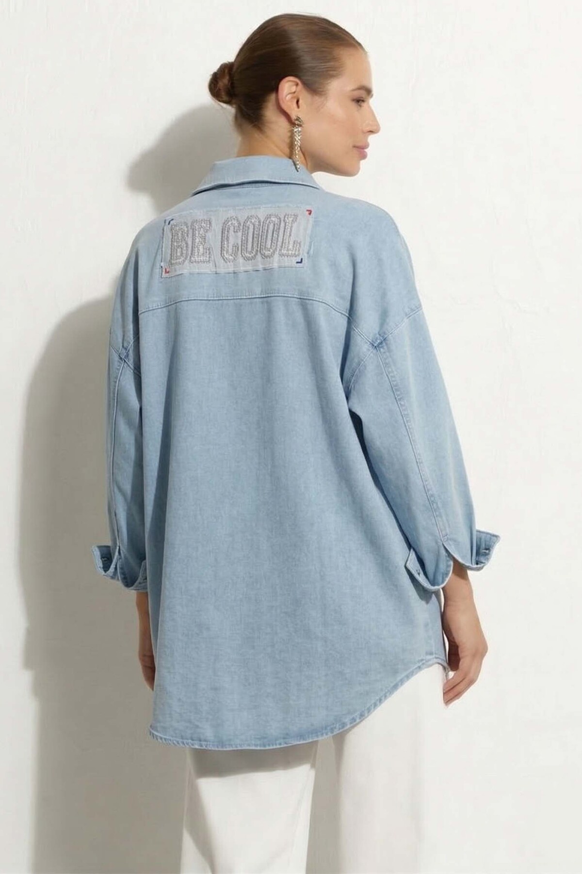 Kayra  Kadın Cep Detaylı Ceket - Mavi - Görsel 2