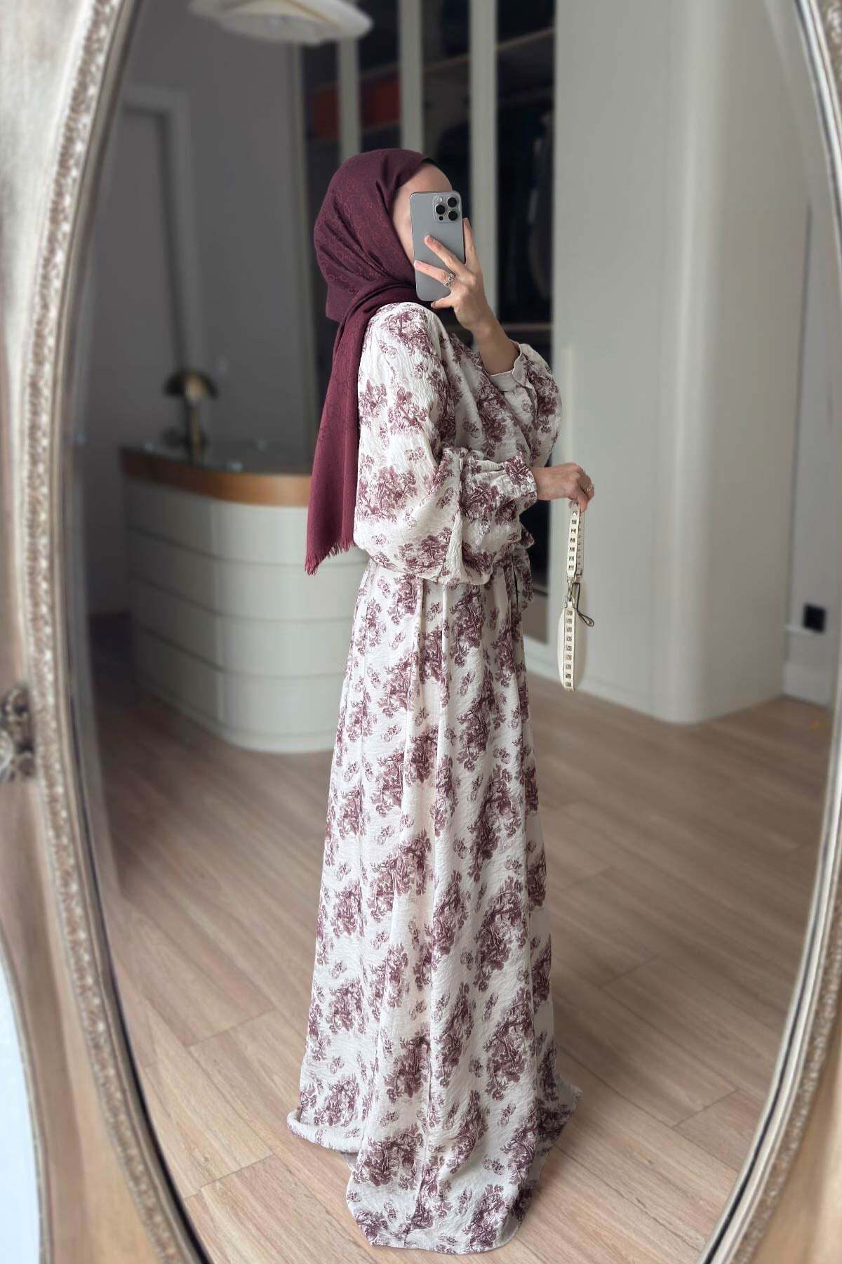 Floral Knee Length Hijab Short Dress Hijabi Floral Dress TikTok Shop