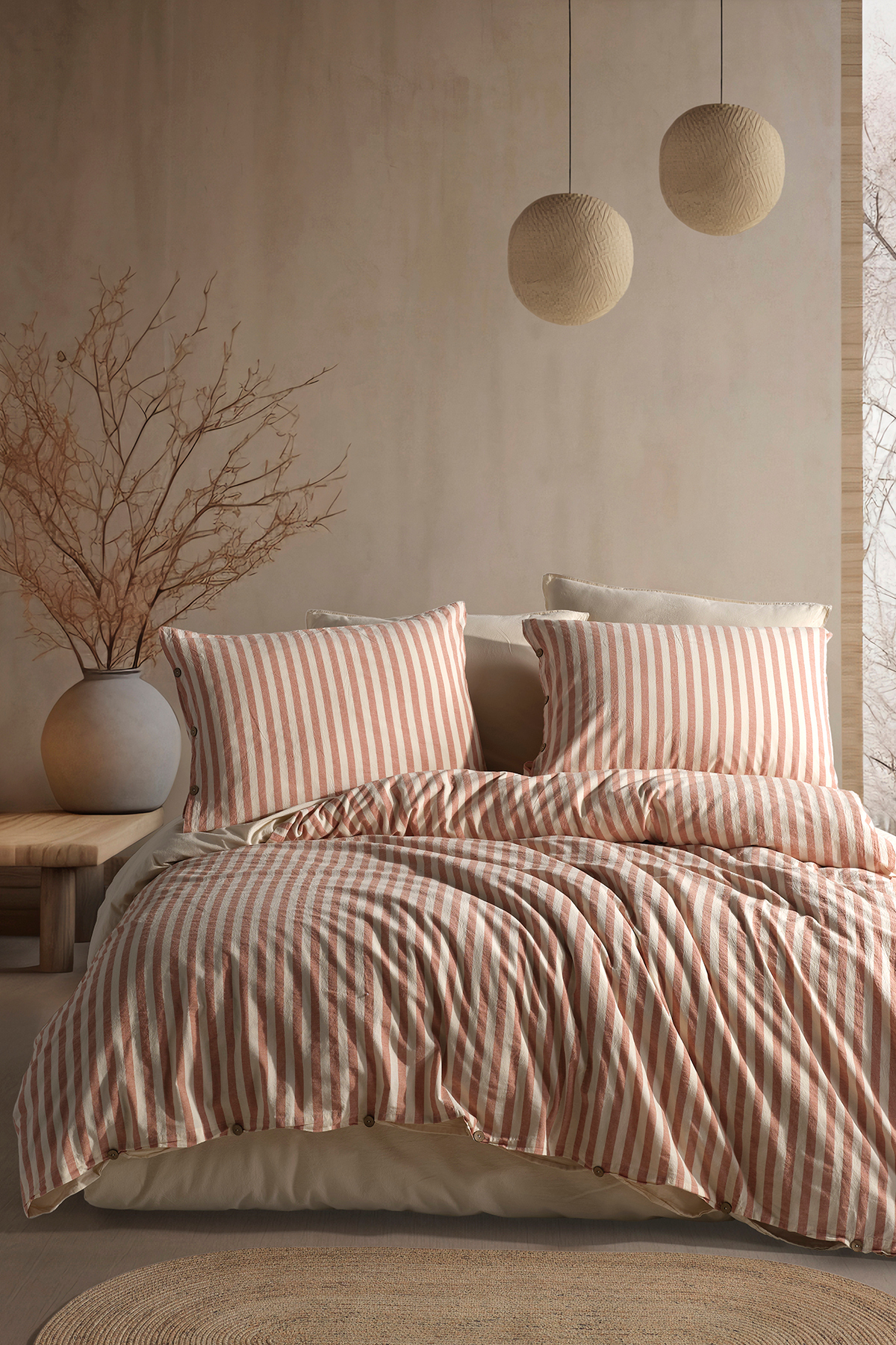 Eostre 100% Cotton Yarn Dyed Washed Double Duvet Cover Set 200*220