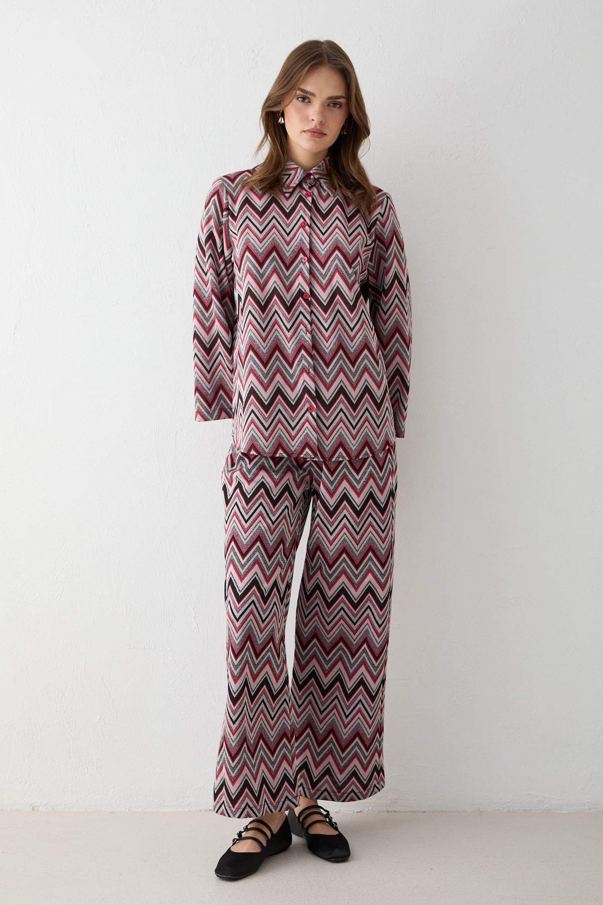Melike Tatar Zik Zak Knitted Set 32-3605-1