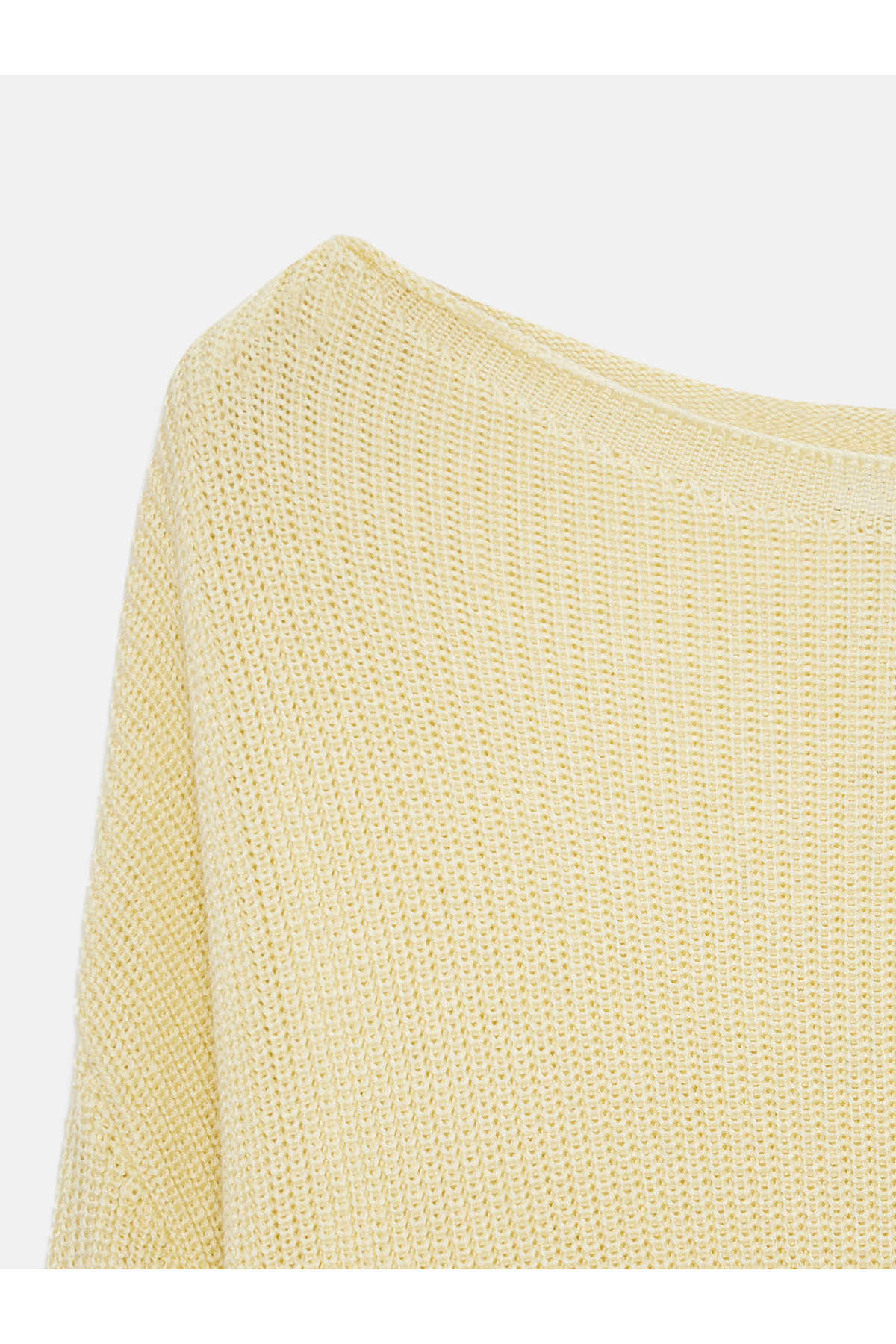 Dilvin  10804 Kayık Yaka Dökümlü Kazak-Açık Sarı - Görsel 7