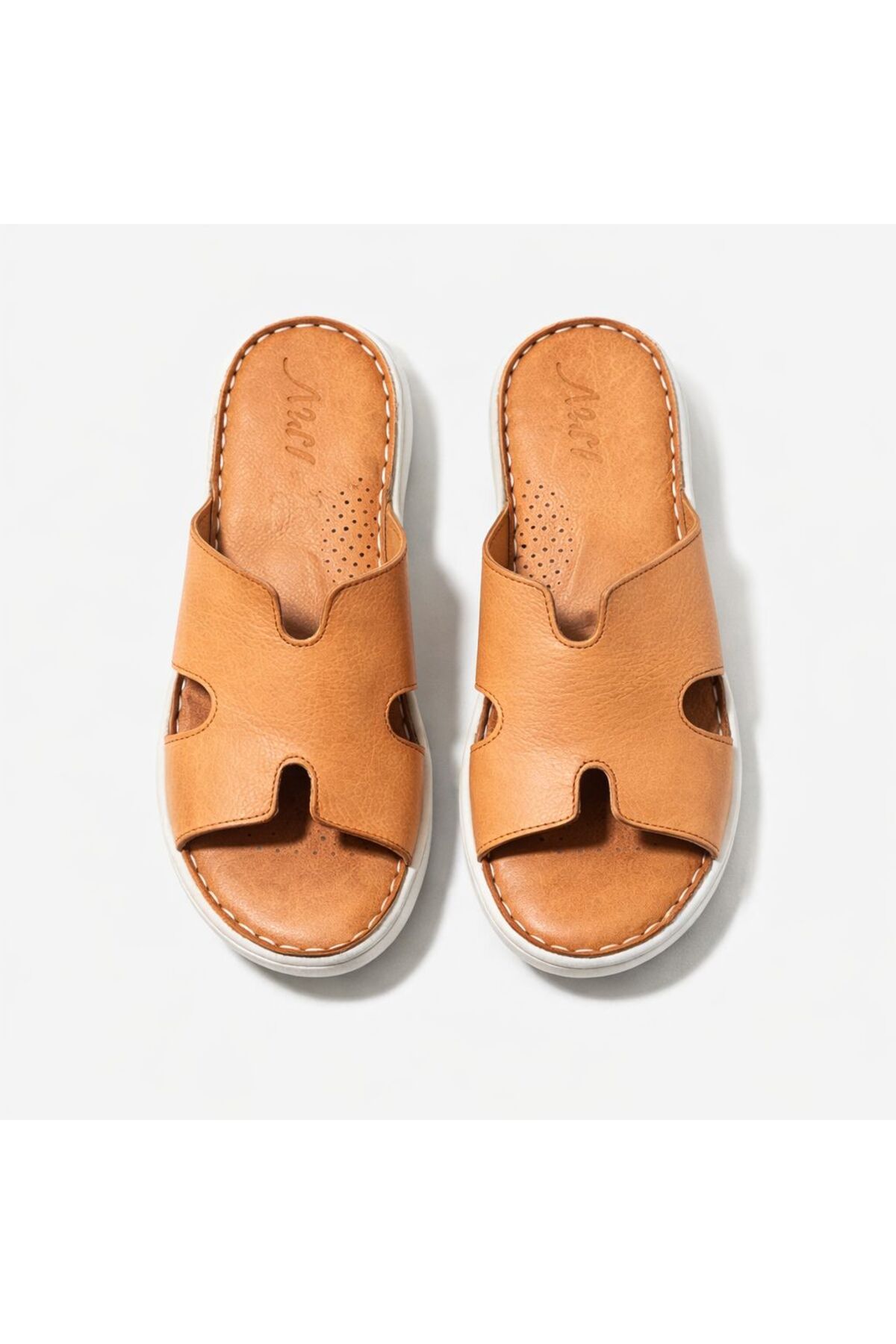 PATRON SHOES Hakiki Deri Ortopedik Taban Kadın Terlik, Gün Boyu Konfor ve Şıklık görsel 3