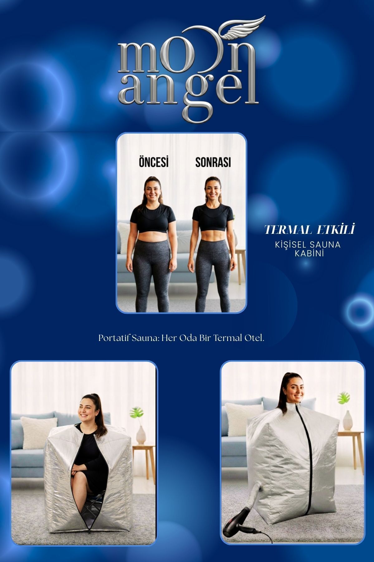 Ev Tipi Katlanabilir Portatif Sauna Çadırı Taşınabilir Kişisel Sauna Kabini — görsel 1
