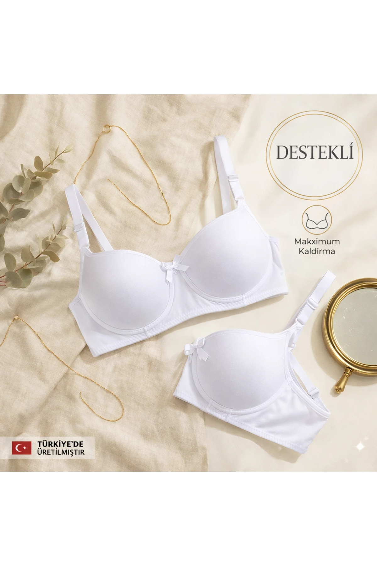 WINNERAIN Kadın Beyaz Destekli Dolgulu Balenli Sütyen