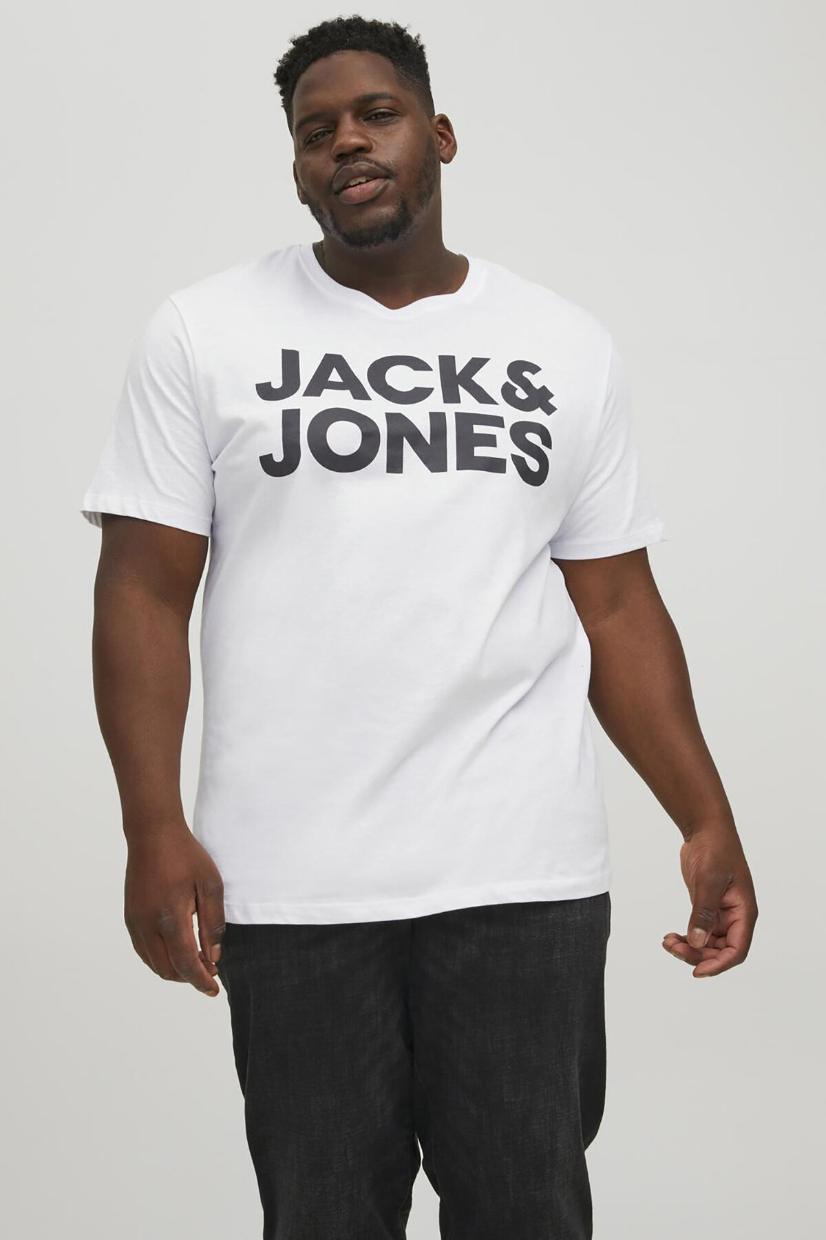 تی‌شرت مردانه سفید یقه گرد طرح لوگو JJECORP، بدون نیاز به باز کردن جک اند جونز تی شرت Jack & Jones