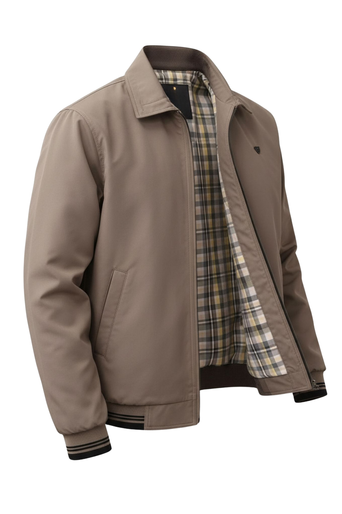 SİVAİST  Erkek Koyu Krem Regular Rahat Kalıp Bonded Kumaş Klasik Yaka Mevsimlik&Yazlık Mont - Görsel 2