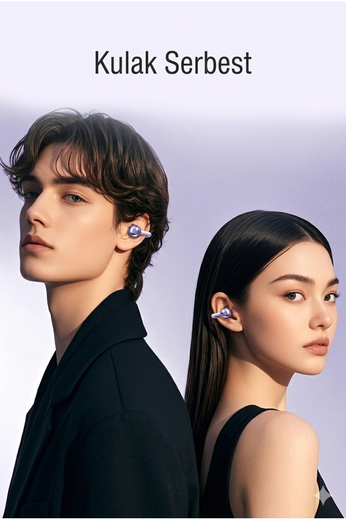 Küpe Tasarım Kablosuz Bluetooth Kulaklık - Yeni Nesil Klipsli Sporcu Kulaklığı - LED Ekranlı