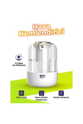 7GO 7G-UHD1 Ultrasonik Çift Çıkışlı Hava Nemlendirici | 2L Su Kapasiteli, USB...