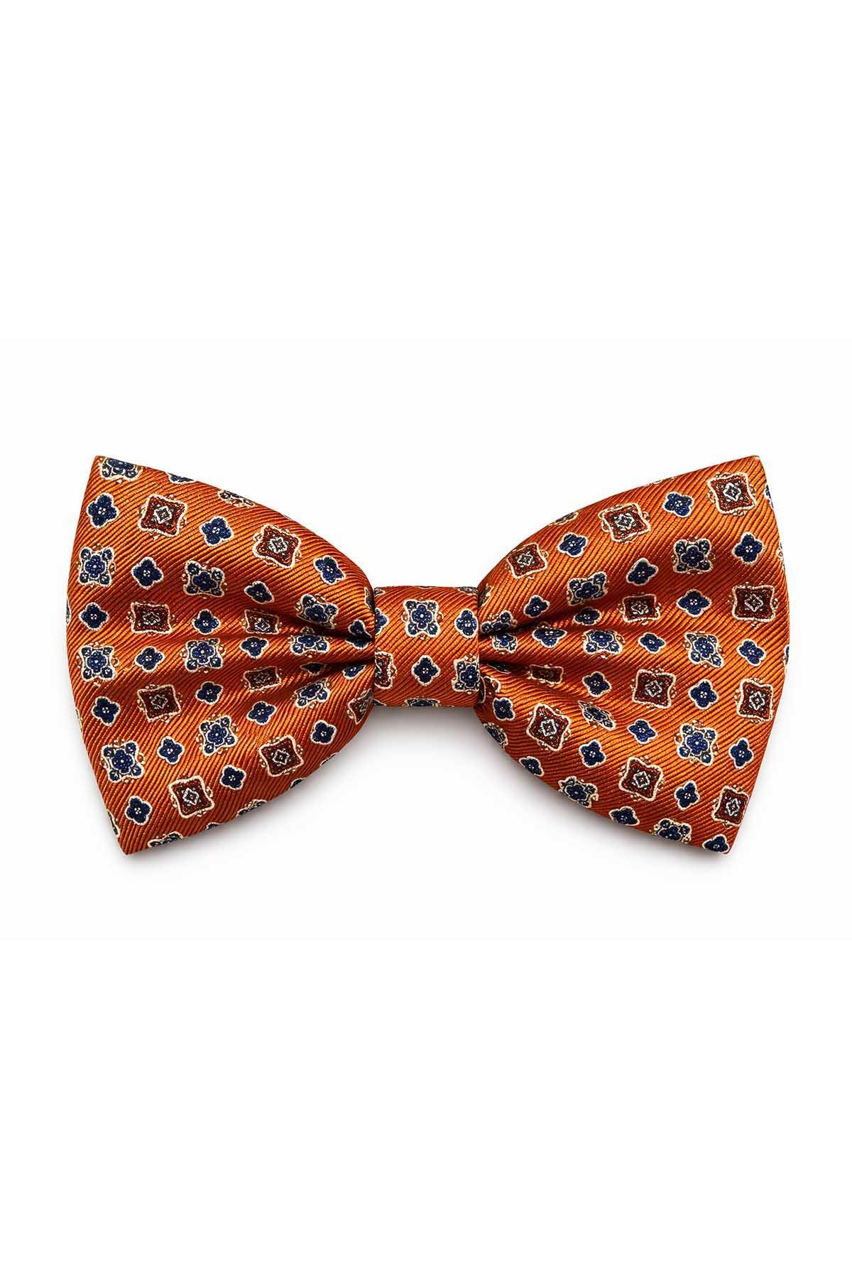 Kravatkolik Turuncu Motif Desen Papyon P2008 görsel 2