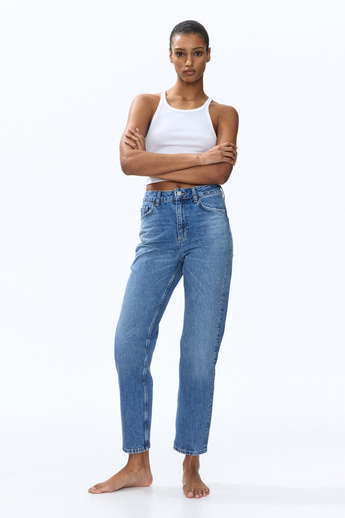 H&M Mom High Waist Ankle Jeans görsel 2