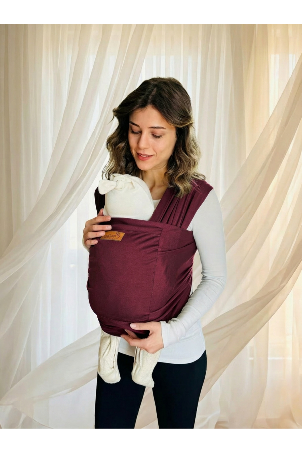 kubbe Yeni Nesil Ergonomik Bebek Taşıma Şalı - Ön Cepli Taşıma Torbalı Esnek Sling - İnce Ve Hafif fotoğrafı 5 (önizleme)