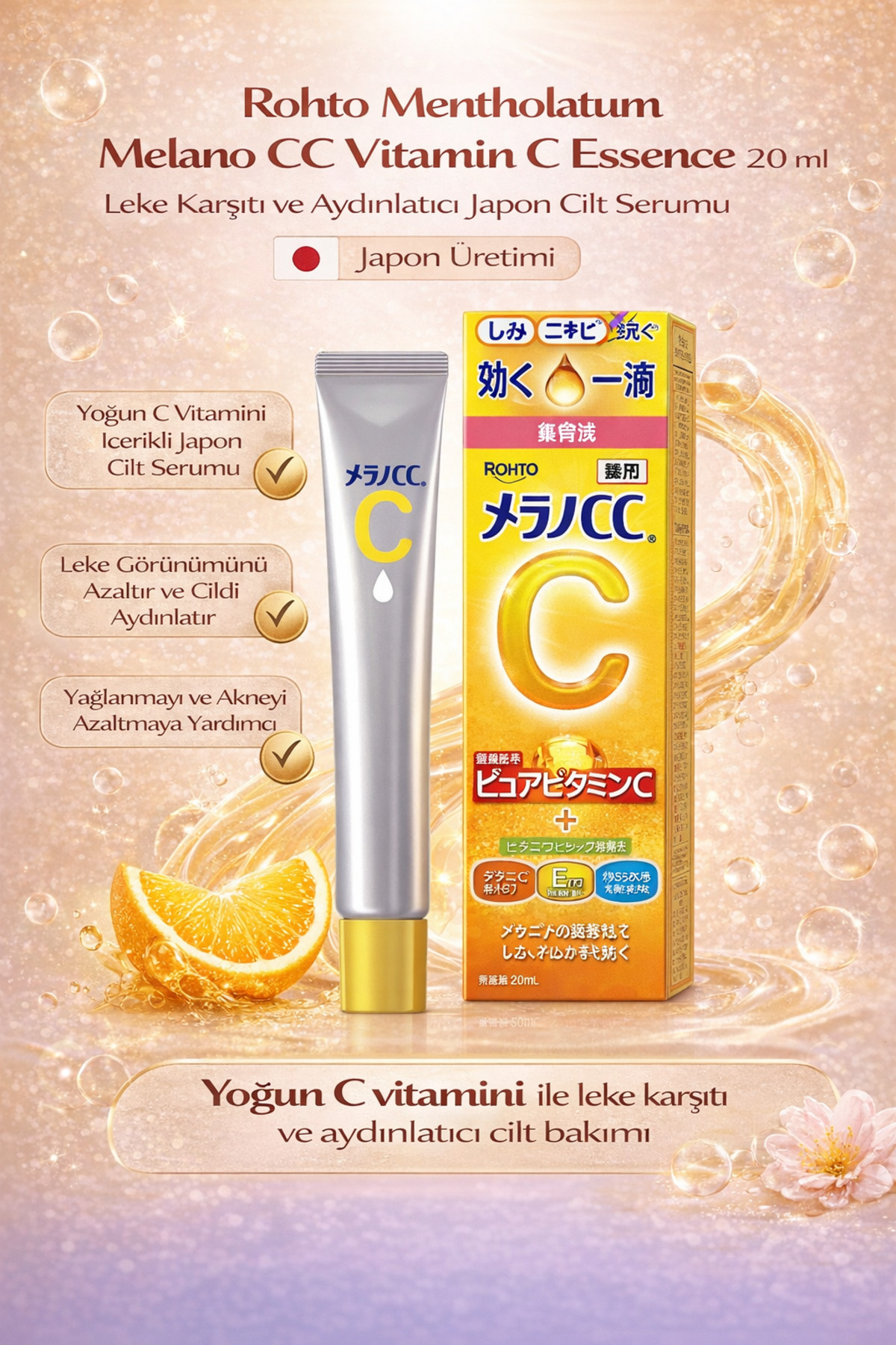 Melano CC Vitamin C Essence Serum 20 ml | Leke Karşıtı ve Aydınlatıcı Japon Cilt Serumu — MelanoEssenceSer — تصویر 2 از 5