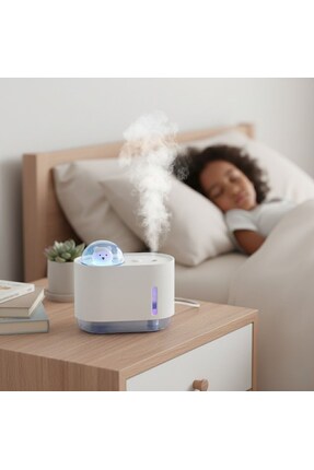 My Best Store Uzay Ayısı 300 ML USB Ha Nemlendirici – LED Işıklı Masaüstü Buh...