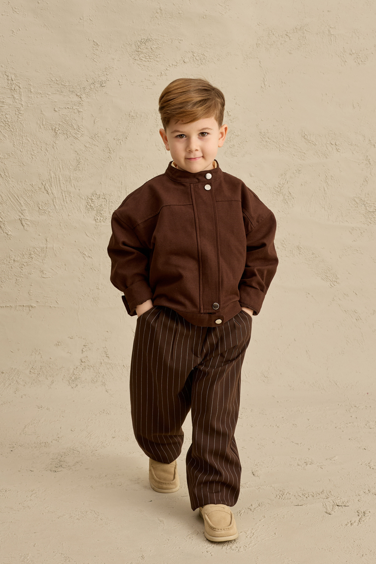 Fahhar Kids Oversize Kanvas Ceket Kahverengi fotoğrafı 4 (önizleme)