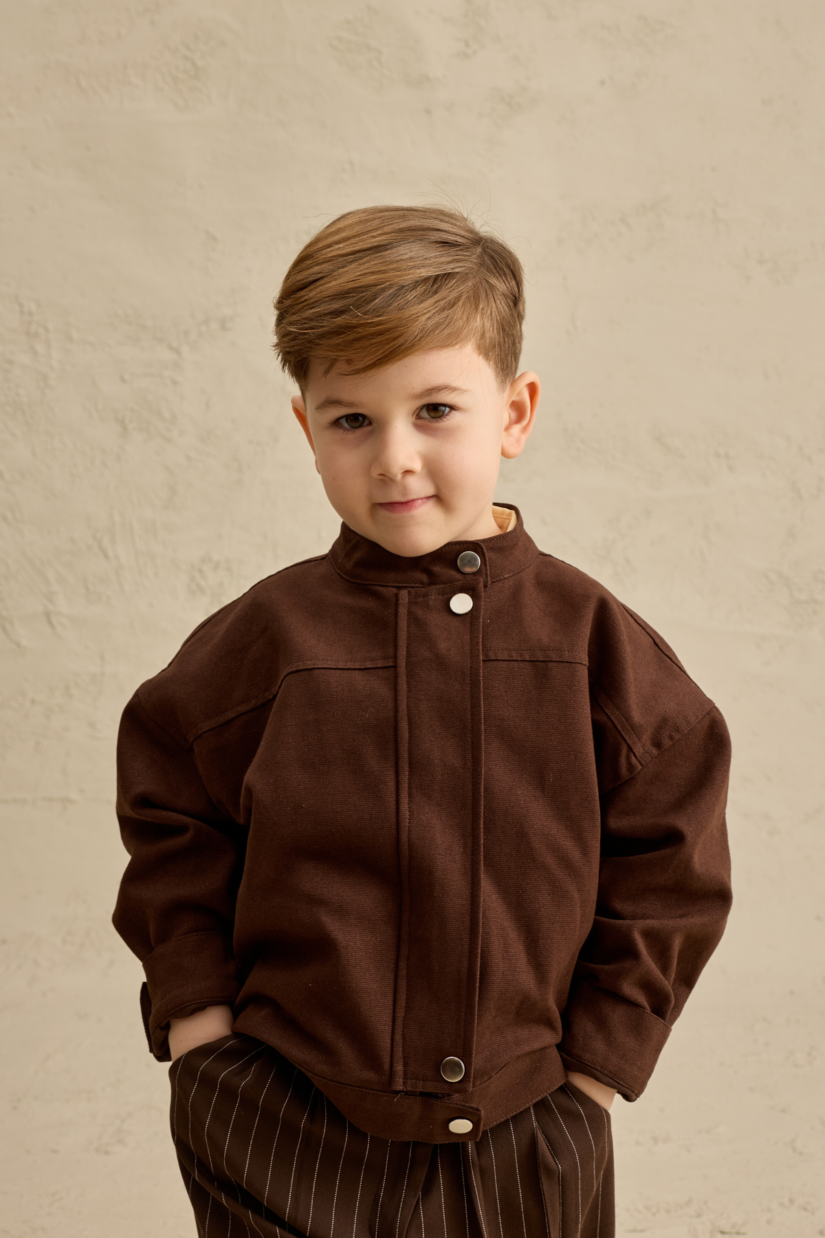 Fahhar Kids Oversize Kanvas Ceket Kahverengi fotoğrafı 5 (önizleme)