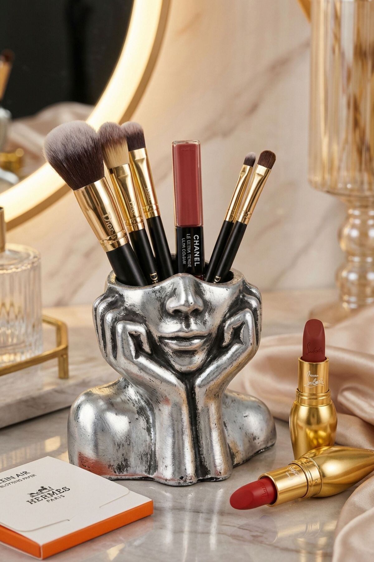 Makeup Organizer Makeup Brush Holder Makeup Organizer Organizer Silver Antique Color Model 28