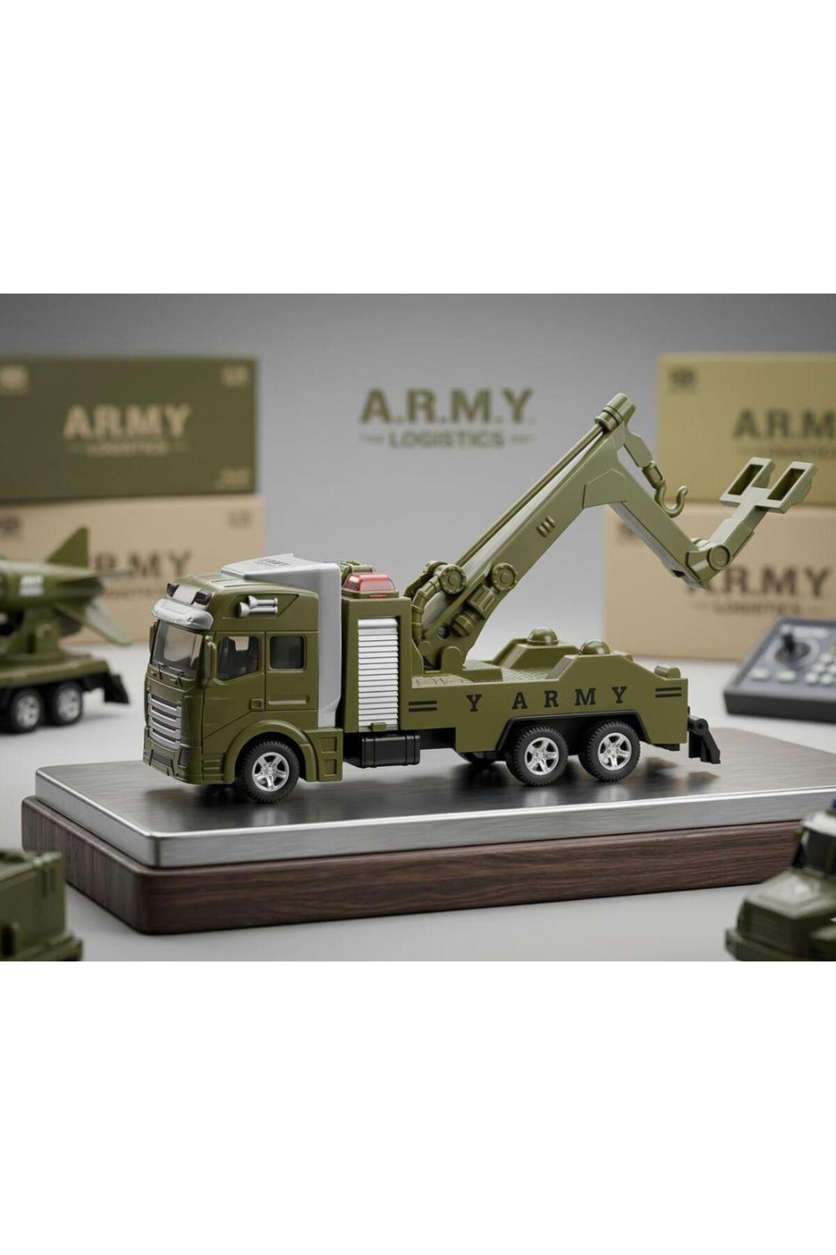 Tıfıl Toys Askeri Kurtarma Aracı - Çek Bırak Fonksiyonlu Vinçli Çekicili Oyuncak Kamyon Yeşil fotoğrafı 4 (önizleme)