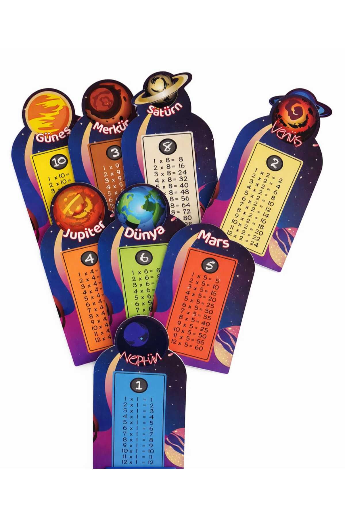 ETİKETİM Çarpım Tablosu Kartları Gezegen Temalı 10lu-Masaüstü-Eğitici fotoğrafı 2 (önizleme)