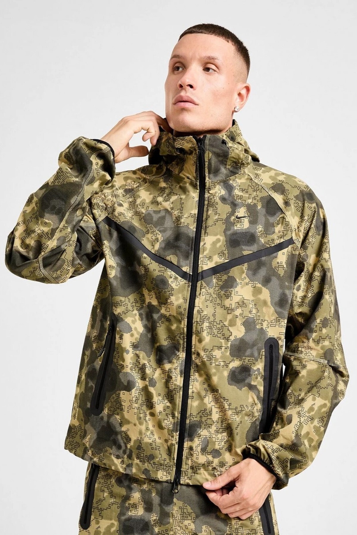 سویشرت استتار یقه گرد زنانه Tech Fleece Full Zip Windrunner نایکی سویشرت اسپرت Nike