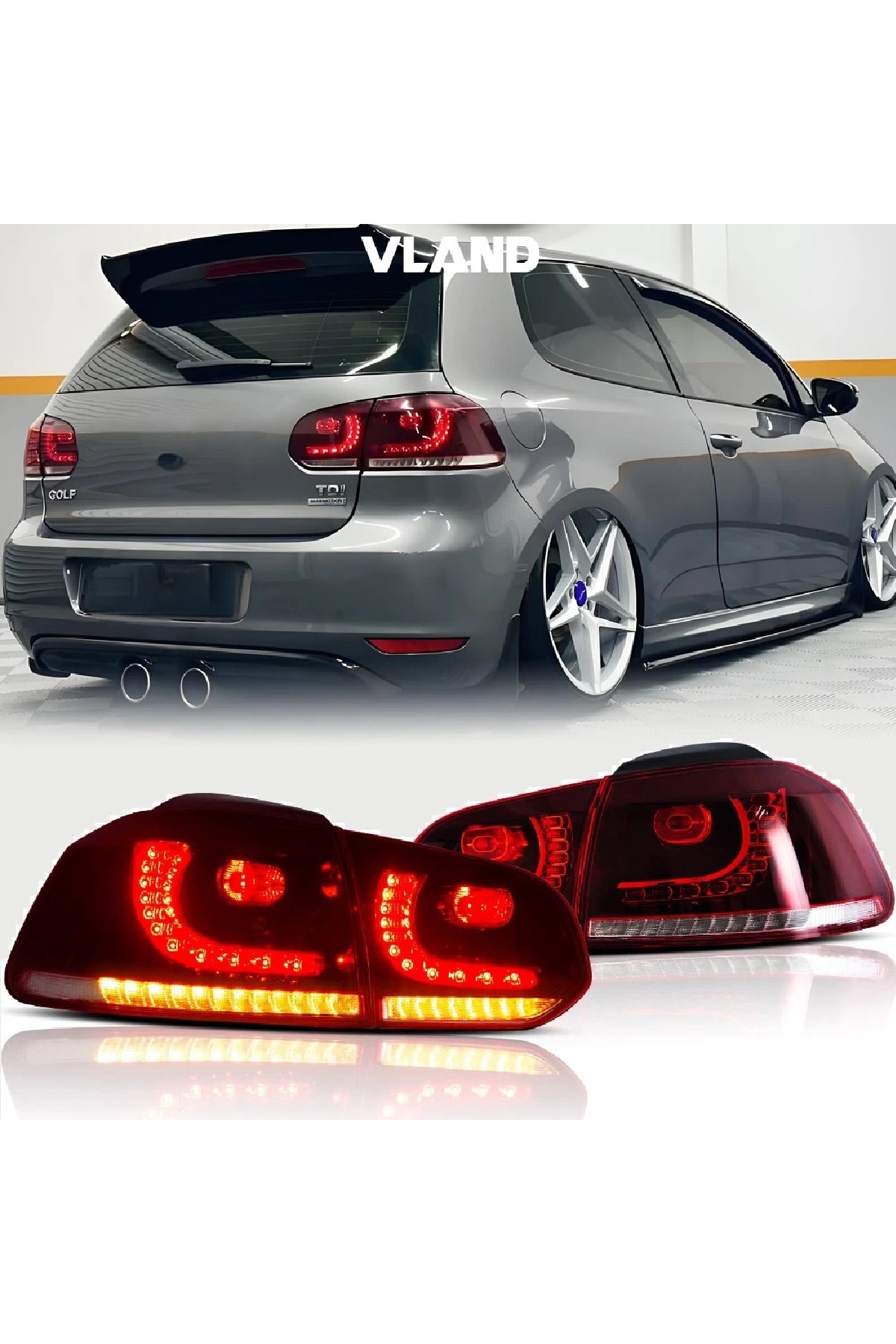 X POWER TUNİNG VOLKSVAGEN GOLF 6 2009-2012 MK6 KIRMIZI R20 LEDLİ ARKA ...
