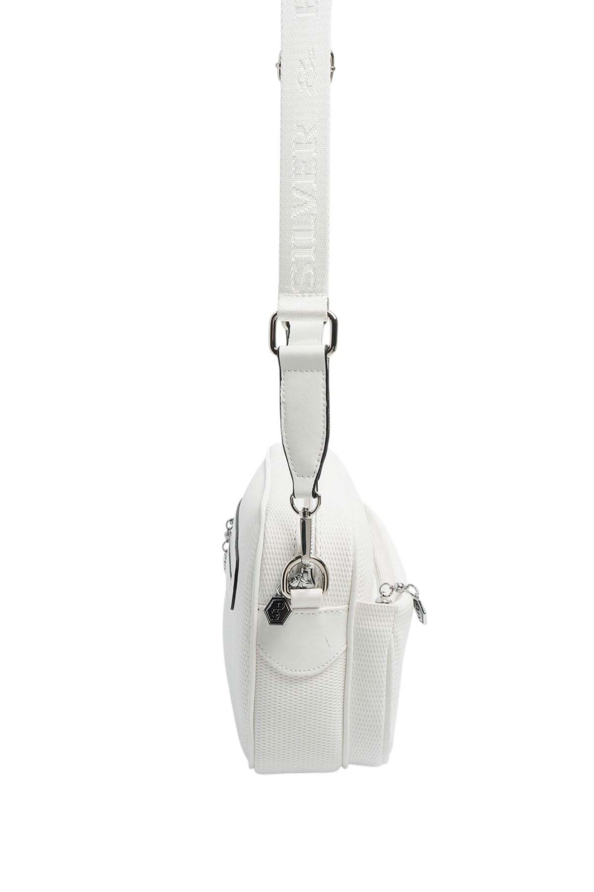 Silver Polo Beyaz - Beyaz Petek Kadın Çapraz Çanta SP1267 görsel 3