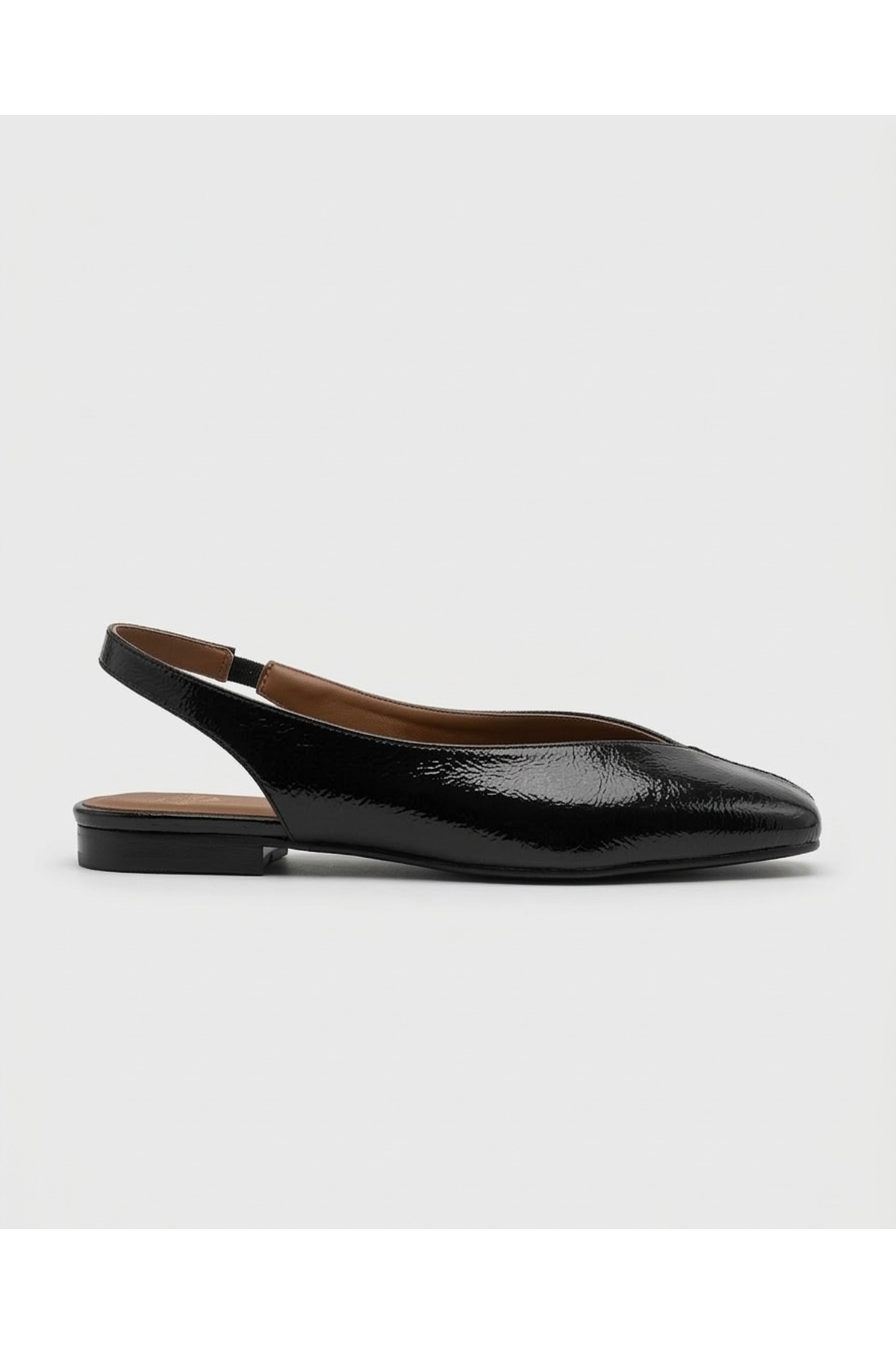 Genel Markalar Siena Kadın Siyah Kare Burun Babet Slingback görsel 5
