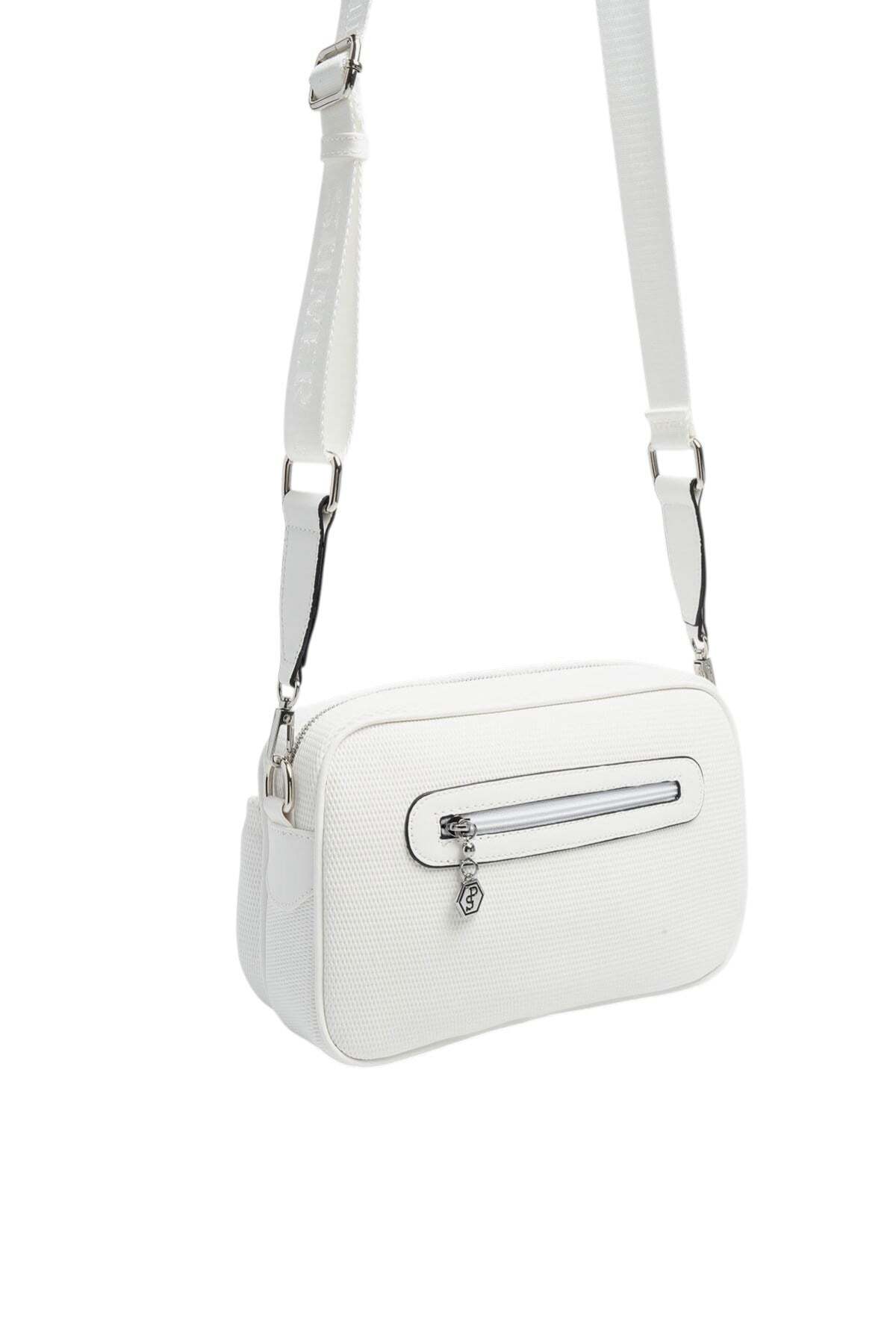 Silver Polo Beyaz - Beyaz Petek Kadın Çapraz Çanta SP1267 görsel 4