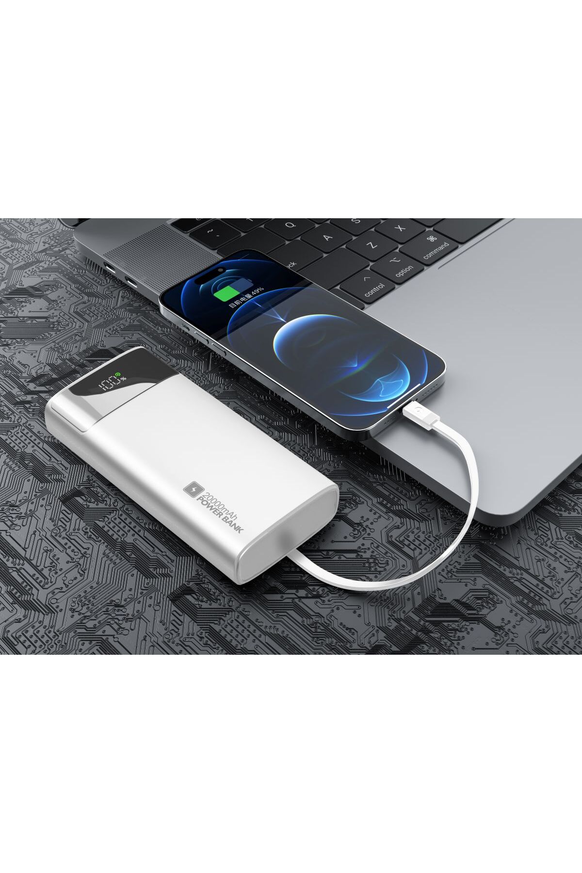 充電式　真空容器　20リットル　中古　今年購入　usb shaza 20.000 Mah 22.5W Kendinden Kablolu Taşınabilir Şarj Cihazı