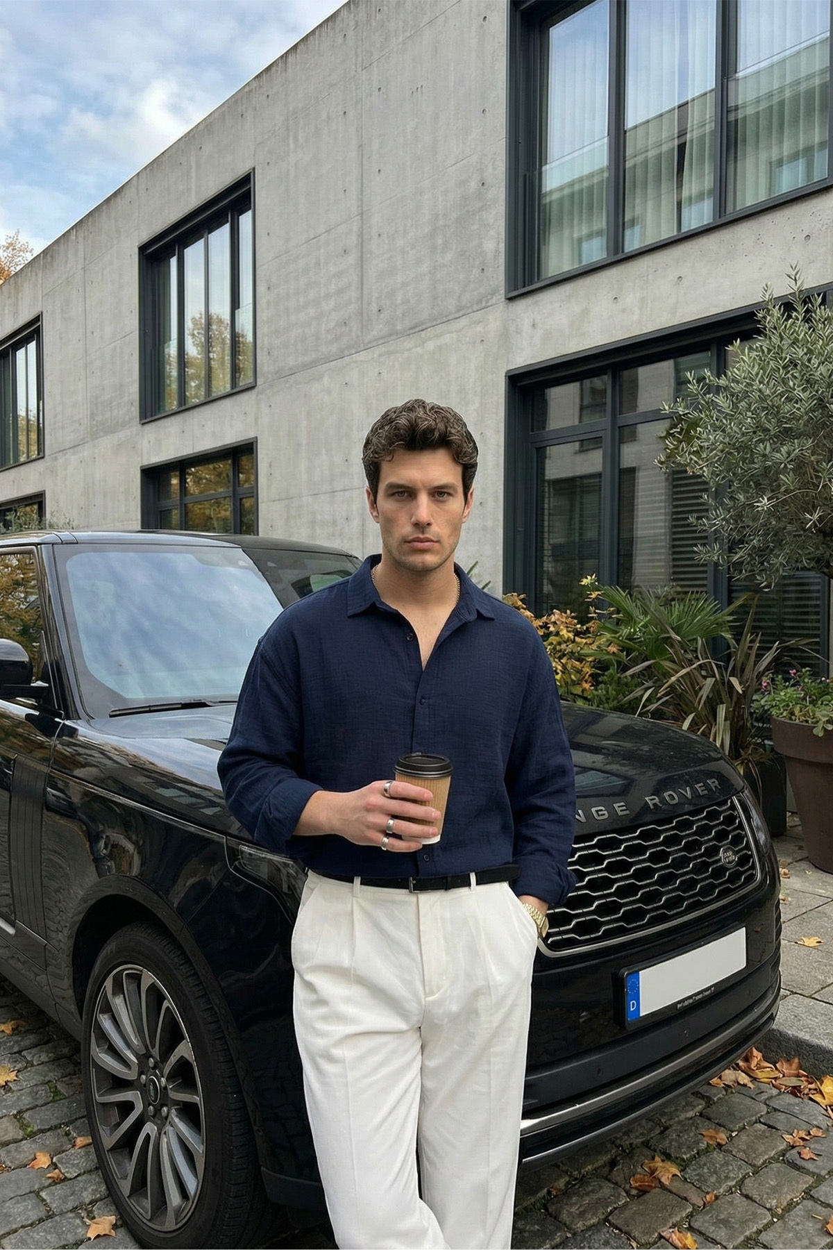 Livio Ferri  Yurin Erkek Premium Müslin %100 Pamuk Oversize Uzun Kollu Gömlek - Görsel 3