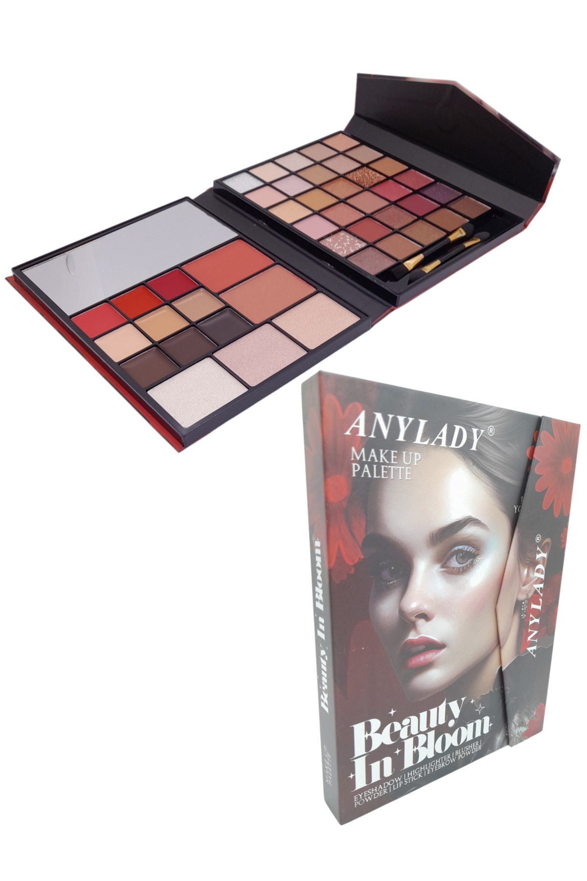 Bloom Göz Farı Lip Stick Pudra Allık Highlighter Kontür Kaş Farı Ayna İçeren 47 'li Makyaj Paleti — ZRD113303 — تصویر 4 از 6