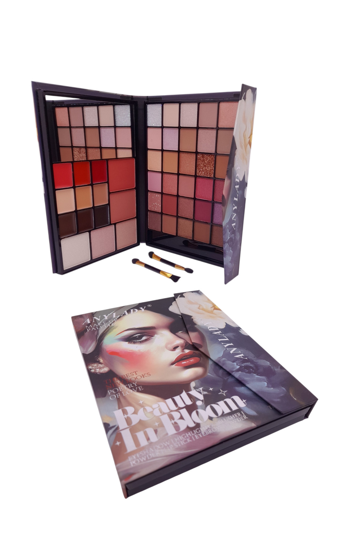 Bloom Göz Farı Lip Stick Pudra Allık Highlighter Kontür Kaş Farı Ayna İçeren 47 'li Makyaj Paleti — ZRD113302